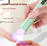 Ультрафиолетовая лампа портативная для ногтей сушки гель лака дорожная на аккумуляторе Зелёный