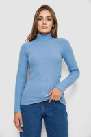 Гольф жіночий однотонний в рубчик, колір блакитний, 238R803