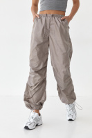 Широкі штани-карго з плащової тканини — сірий колір, 40р (є розміри)