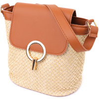 Летняя женская сумка из качественного текстиля Vintage sale_15138 Коричневый