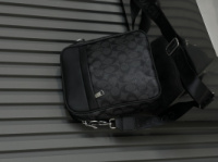 Чоловіча сумка мессенджер через плече  Coach чорний