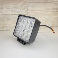 Фара-LED Квадрат 48W 118*128*60mm (3W*16) 10-30V Страбоскоп окремий провід (29-48Flash Flood)