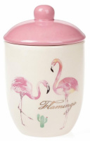 Банка керамическая «Розовый Фламинго» 500мл с крышкой