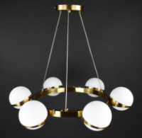 Люстра подвесная на 6 лампочек 28024 Латунь 30-140х69х69 см.