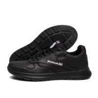 Мужские кожаные кроссовки Reebok Classic A black чёрные