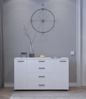 Комод для гостиной Эверест Бриз К-6 130х38х72.5 нимфея альба (телескопы) (DTM-2478)