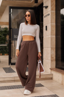 Теплі жіночі штани палаццо «Gait» | Батал Шоколадний, 50-52