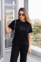 Спортивний костюм з футболкою «Cover» | Норма і батал Чорний, 50-52