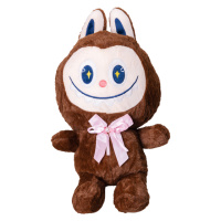 Детская мягкая игрушка Лабубу с пледом 54 см плюшевая Коричневая ТМ COLORFUL HOME LAB3BR