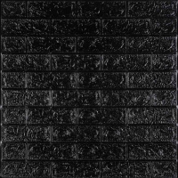3D панель самоклеющаяся кирпич Черный 700x770x5мм (019-5) SW-00000151