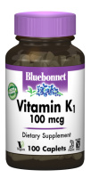 Вiтамiн К1 100мкг, Bluebonnet Nutrition, 100 каплет