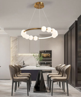 Люстра светодиодная подвесная LED светильник для квартиры на потолок лэд 27209 Латунь 25-140х62х62 см.