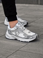 Кросівки New Balance весна-літо матеріал замш/шкіра/текстиль колір світло-сірий, білий