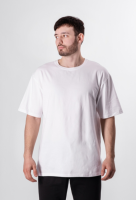 Чоловіча однотонна оверсайз футболка (білий)