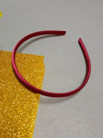 Обруч (заготовка) пластик с атласной лентой/ 0.9 см/ бордовый