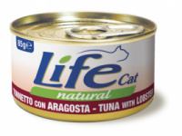 Консерва для кошек класса холистик LifeCat tuna with lobster 85g, ЛайфКет 85гр Тунец с омарами
