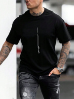 Чорна чоловіча футболка з ДТФ (оверсайз)