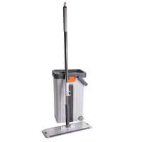 Швабра з відром 14 л для миття підлоги з віджимом плоска насадка з мікрофібри  HP-35015-59