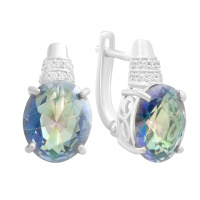 Серебряные серьги CatalogSilver с мистик топазом 6.913ct (2190462)