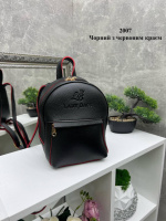 Чорний з червоним — стильний, молодіжний та мініатюрний рюкзак Lady Bags на блискавці, з підкладкою (2007)