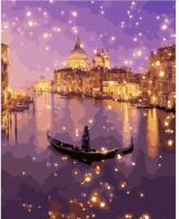 Картина за номерами «Нічне мерехтіння Венеції» 40х50см