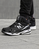 Черевики зимові шкіряні вставки Cordura New Balance хутро чорний/білий