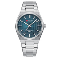 Чоловічий годинник Curren 8439 Silver-Blue з нержавіючої сталі та синім циферблатом