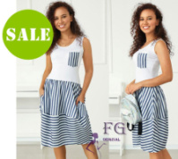 Плаття літнє у смужку «Laura» оптом | Норма і батал | Розпродаж моделі