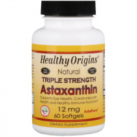 Астаксантин, Astaxanthin (Complex) AstaPure®,  Healthy Origins, 12 мг 60 капсул