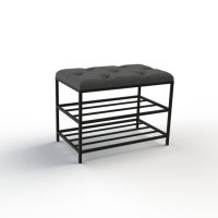 Банкетка для обуви Женева-1 60см велюр серый 7-0-9005