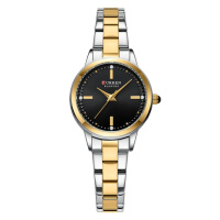 Жіночий годинник Curren 9094 Silver-Gold-Black з мінеральним склом та сталевим браслетом