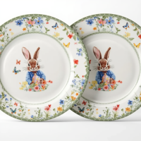 Набір обідніх тарілок пасхальних Garden Rabbits порцелянові 25 см HP-7323-5