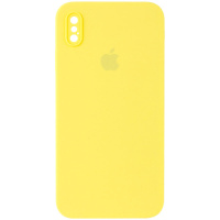 Чохол Silicone Case Square Full Camera Protective (AA) Apple iPhone XS Max (6.5«), Жовтий / Yellow - купити в SmartEra.ua