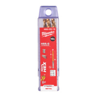 Свердло по металу RedHEX SHOCKWAVE HSS-TiN MILWAUKEE, діаметр 4,5х76х29мм, (10шт), пластикова коробка