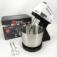 Міксер стаціонарний із металевою чашею Domotec R6637W Кухонний електричний на 250 Вт 7 швидкостей