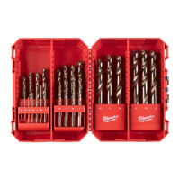 Набір свердел по металу кобальтових HSS-Co PACKOUT MILWAUKEE, DIN338, (діаметри 1/1,5/2/2,5/3/3,5/4/4,5/5/5,5/6/6,5/7/7,5/8/8,5/