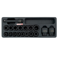 Набор головок ударных 1/2« 10-32мм + удлинитель 18ед. (в ложементе) TOPTUL GCAT1807