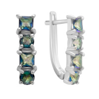 Серебряные серьги CatalogSilver с мистик топазом 1.8ct (2179184)