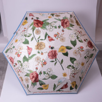 Зонт механический элегантный с принтом прочный надежный из полиэстера диаметр 99 см Синий HP-23-15BL