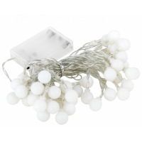 Новогодняя LED RGB гирлянда с прозрачным проводом и питанием от батареек Шарики Длинной 6м 40 LED шариков