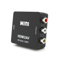 Конвертер Mini, HDMI to AV, ВЫХОД 3RCA(мама) на ВХОД HDMI(мама), 720P/1080P, Black, BOX