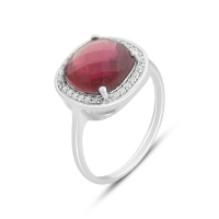 Серебряное кольцо CatalogSilver с натуральным рубином 4.958ct, вес изделия 3,24 гр (2157915) 17.5 размер