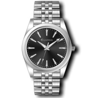 Чоловічий наручний годинник Guardo 012779-1 Silver-Black — класична модель з нержавіючої сталі
