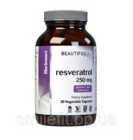 Ресвератрол 250 мг, Beautiful Ally, Bluebonnet Nutrition, Resveratrol 250 Мg, 30 рослинних капсул
