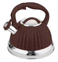 Чайник с гранитным покрытием Higher Kitchen ZP-039 3.5 л, гранитный чайник со свистком для кухни Цвет Кофе
