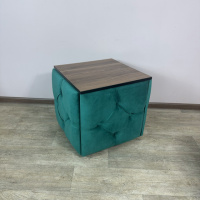 Пуф-трансформер 5в1 Остин-1 со столиком велюр изумрудный/орех калифорнийский 8-4-9003