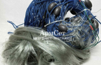 Трёхстенная рыболовная сеть ячейка 70 мм, высота 1.8 м, длина 60 м, леска 0,25 мм TITAN (промышленный лов) усиленная