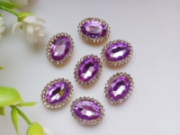 Стразовый декор. Размер 18×14 мм. Цвет сиреневый. Цена указана за 1 шт