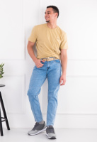 Чоловічі блакитні джинси з ременем