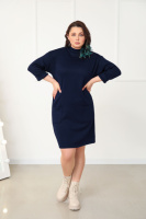 Тепла сукня з двосторонньої ангори «Debra» оптом | Батал Темно-синій, 50-52